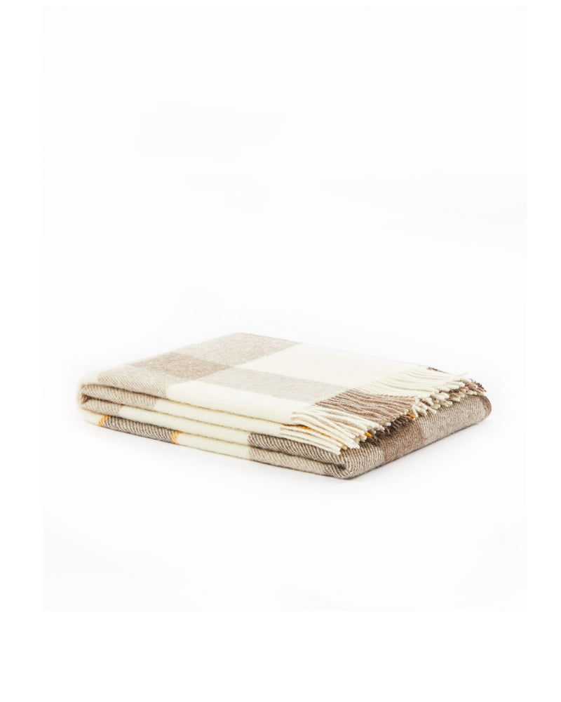 Lanerossi Natural Check plaid in pura lana vergine Pezzi Unici
